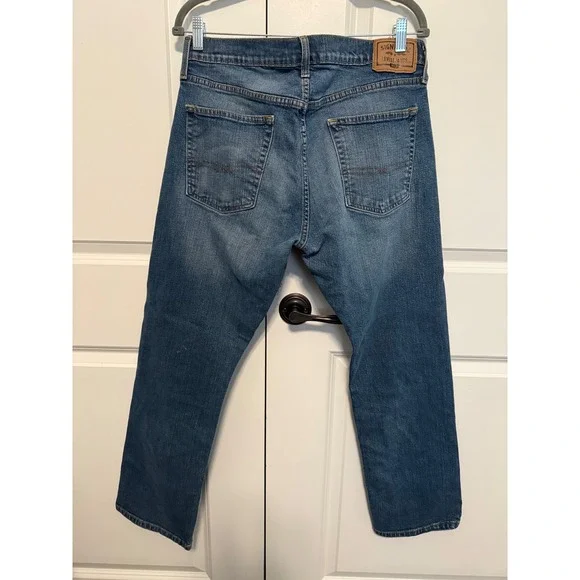 Signature Levi Strauss Gold Straight Jeans Mens Distressed Denim Casual 36" x 30 - Picture 6 of 10